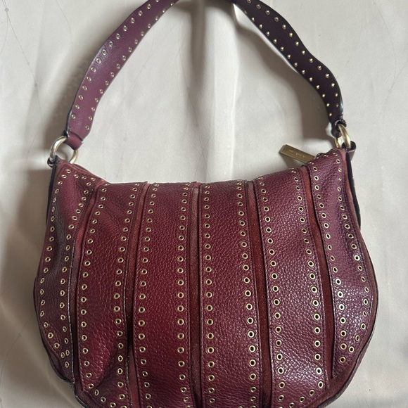 Michael Kors Red Studded Hobo Bag - Picture 2 of 7